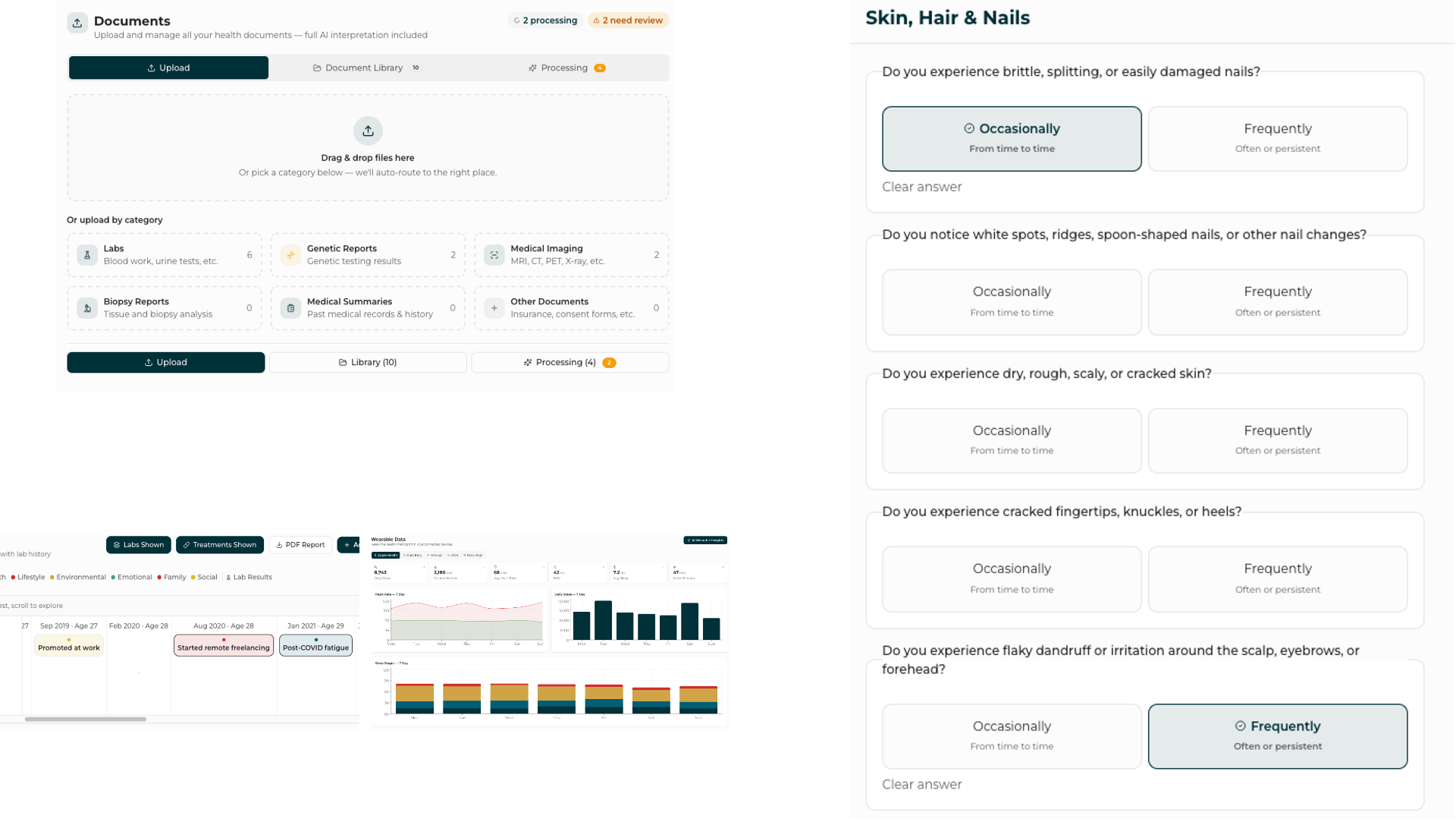 Assessment configuration screen